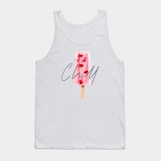 Chill Raspberry Popsicle Ice Cream on Stick Tank Top